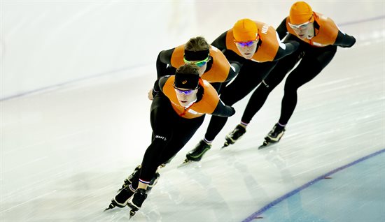 Wüst, Ter Mors, Van Beek en reserve Leenstra tijdens een training | Foto: ANP